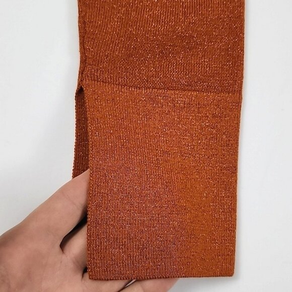 Athleta x Alicia Keys Women's Bodysuit Merino Wool Burnt Orange Gold Speck Sz M - Picture 5 of 15